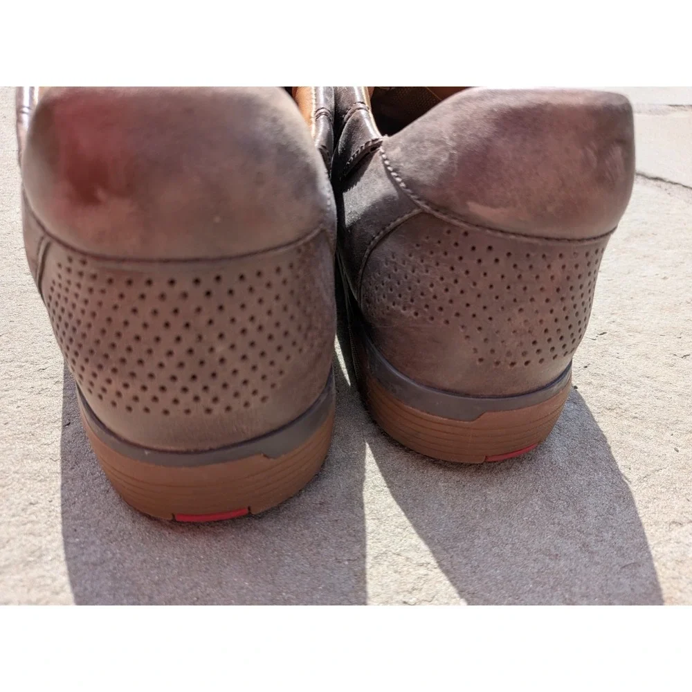 Kizik Fast Shoe Court 11.5 M Brown New York Hands Free Leather Slip On